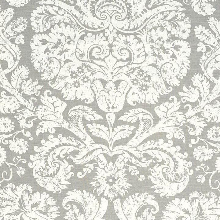 Barresa Damask Pearl 174133 by Schumacher Designer Fabric Classic Prints 27.0" - Swanky Fabrics -