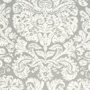 Barresa Damask Pearl 174133 by Schumacher Designer Fabric
