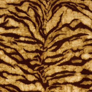 Tigre Linen Print Golden Brown 174160 by Schumacher Designer Fabric