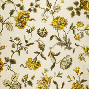 Avebury Floral Vine Citrine 174521 by Schumacher Designer Fabric