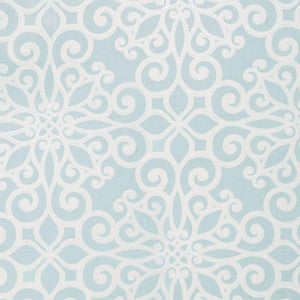 Rosegate Embroidered Print Aquamarine 174560 by Schumacher Designer Fabric