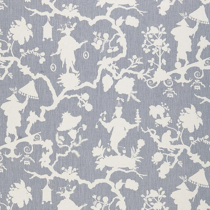 Shantung Silhouette Print Wisteria 174582 by Schumacher Designer Fabric Exuberant Prints 27.0" - Swanky Fabrics -