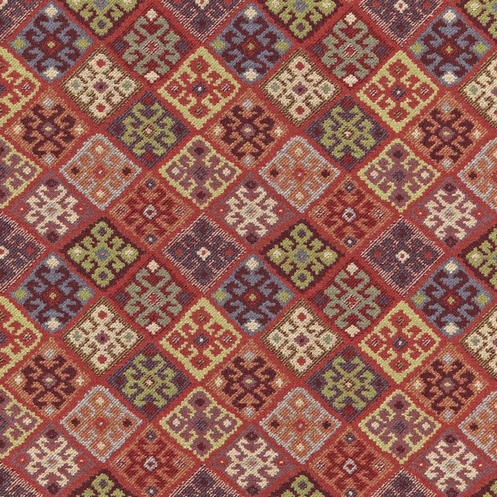 Kilim Weave Carmine 67142 by Schumacher Designer Fabric Luxe Lodge 10.75" - Swanky Fabrics -