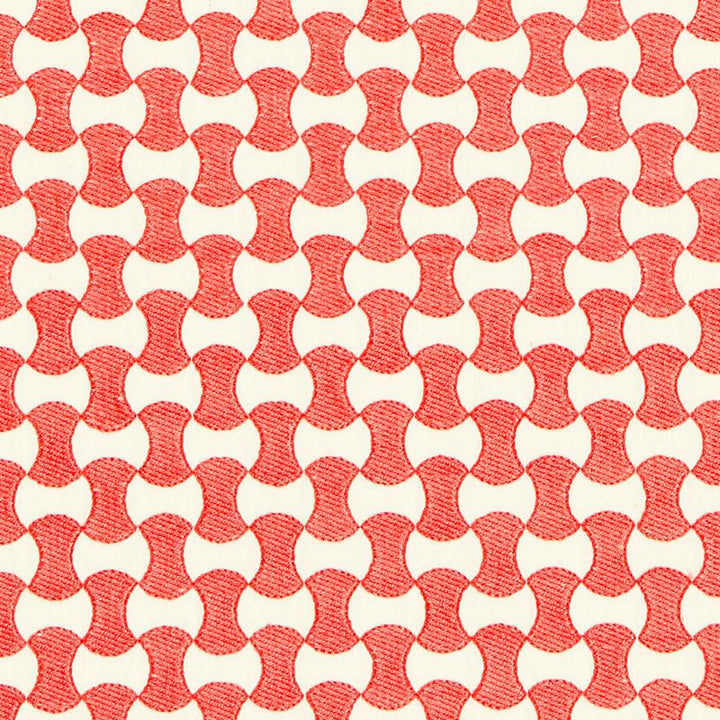 Nolita Embroidery Coral 67112 by Schumacher Designer Fabric Essentials: Small-Scale Upholstery - Swanky Fabrics -