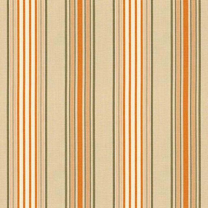 Saratoga Cotton Stripe Beige / Mocha / Pumpkin 62961 by Schumacher Designer Fabric Perennial Favorites 9.25" - Swanky Fabrics -