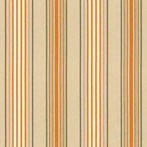 Saratoga Cotton Stripe Beige / Mocha / Pumpkin 62961 by Schumacher Designer Fabric