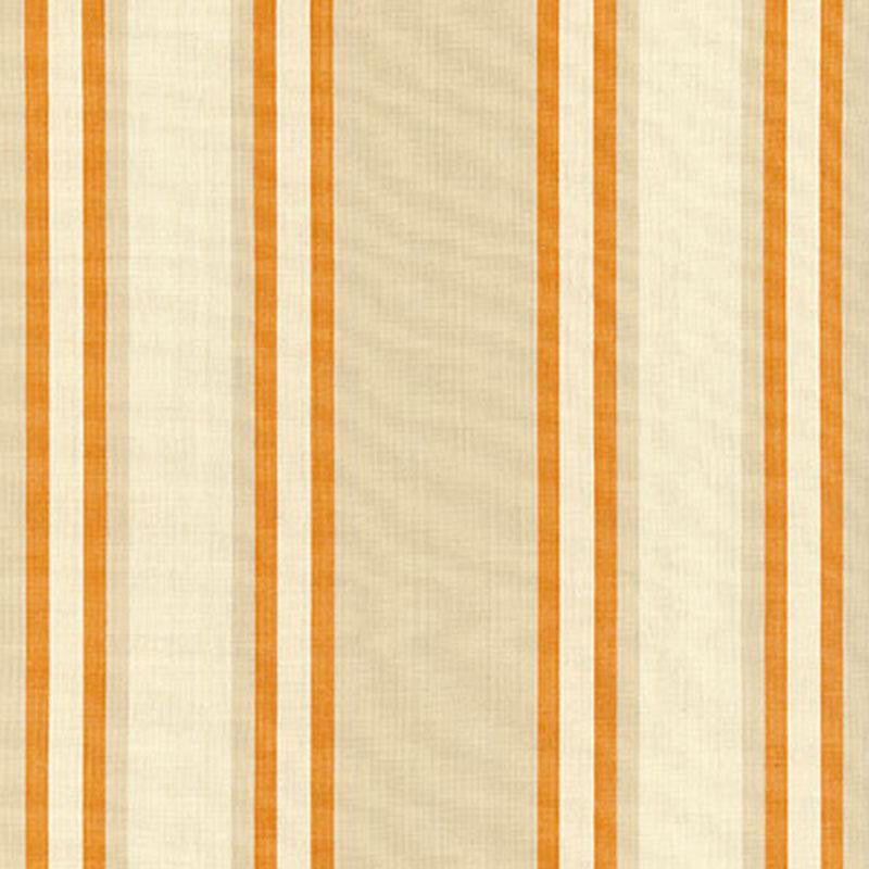 Seneca Cotton Stripe Beige/Pumpkin 62985 by Schumacher Designer Fabric Perennial Favorites 6.75" - Swanky Fabrics -