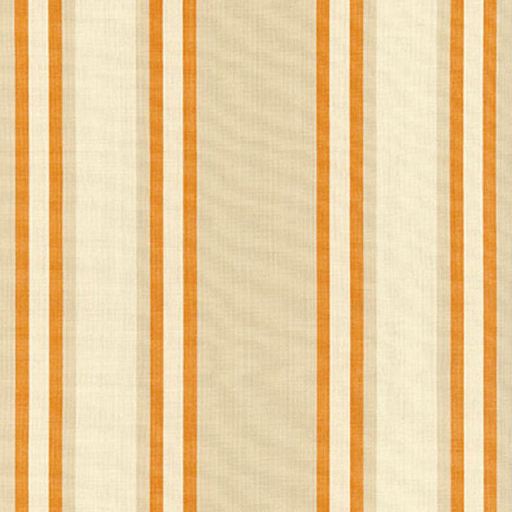 Seneca Cotton Stripe Beige/Pumpkin 62985 by Schumacher Designer Fabric Perennial Favorites 6.75" - Swanky Fabrics -