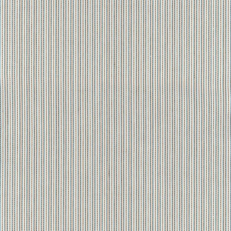 Baker Cotton Stripe Ivory/Aqua/Mocha 63000 by Schumacher Designer Fabric Essentials: Classic Stripes - Swanky Fabrics -