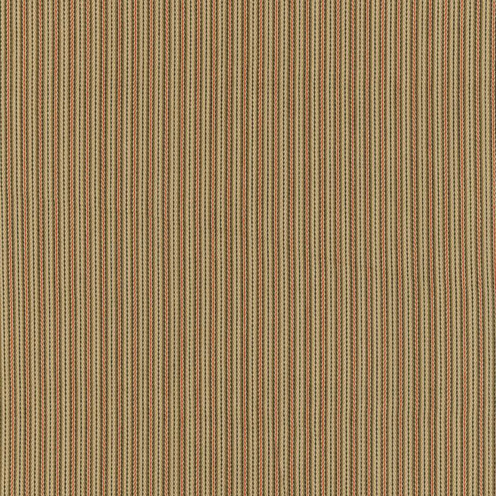Baker Cotton Stripe Flax/Mocha/Red 63004 by Schumacher Designer Fabric Essentials: Classic Stripes - Swanky Fabrics -