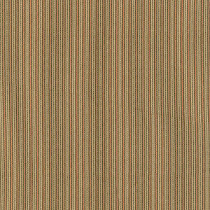 Baker Cotton Stripe Flax/Mocha/Red 63004 by Schumacher Designer Fabric