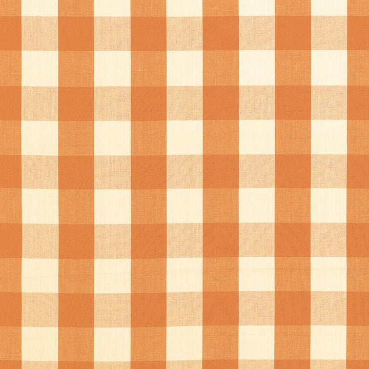 Camden Cotton Check Pumpkin 63033 by Schumacher Designer Fabric Revisits Of Popular Patterns 3.0" - Swanky Fabrics -