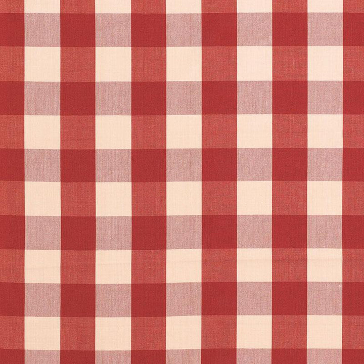Camden Cotton Check Red 63034 by Schumacher Designer Fabric Chroma Sp14 3.0" - Swanky Fabrics -
