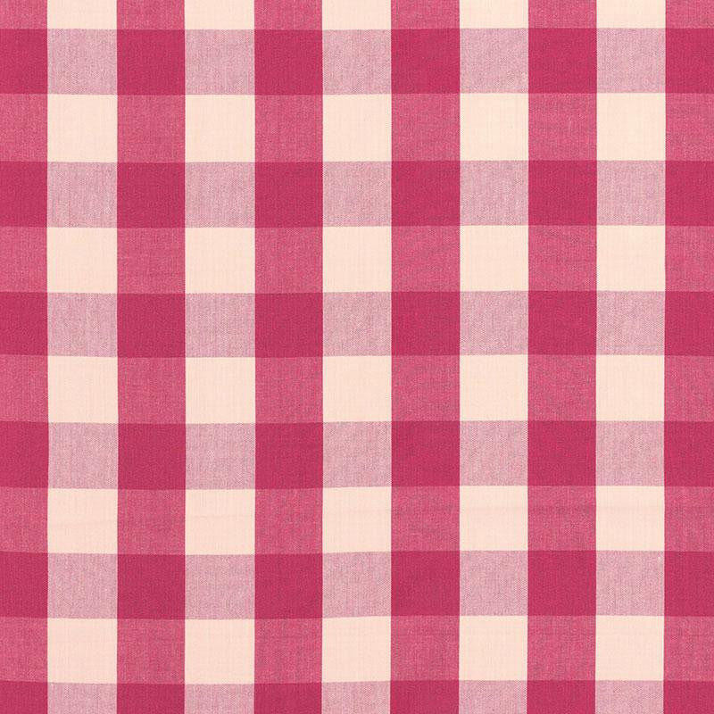 Camden Cotton Check Raspberry 63035 by Schumacher Designer Fabric Chroma Sp14 3.0" - Swanky Fabrics -
