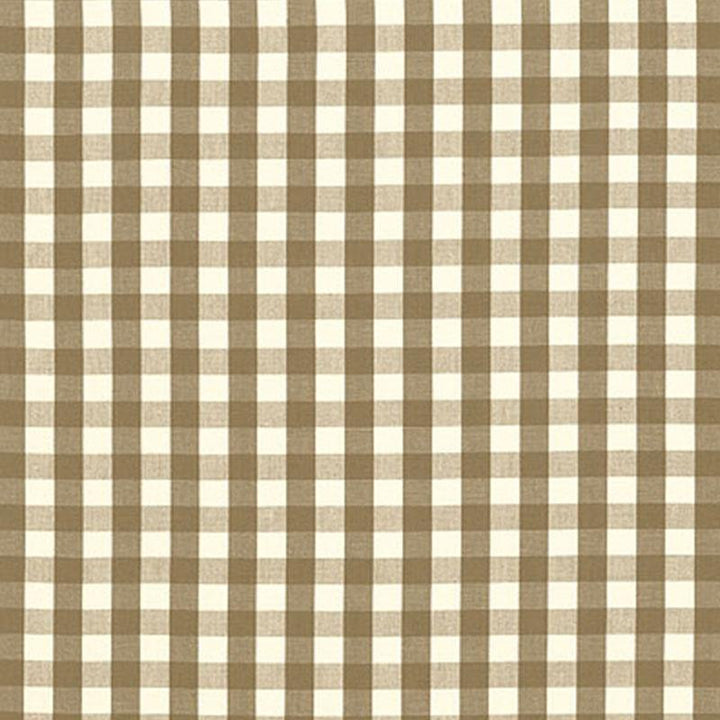 Elton Cotton Check Mocha 63060 by Schumacher Designer Fabric Revisits Of Popular Patterns 1.25" - Swanky Fabrics -