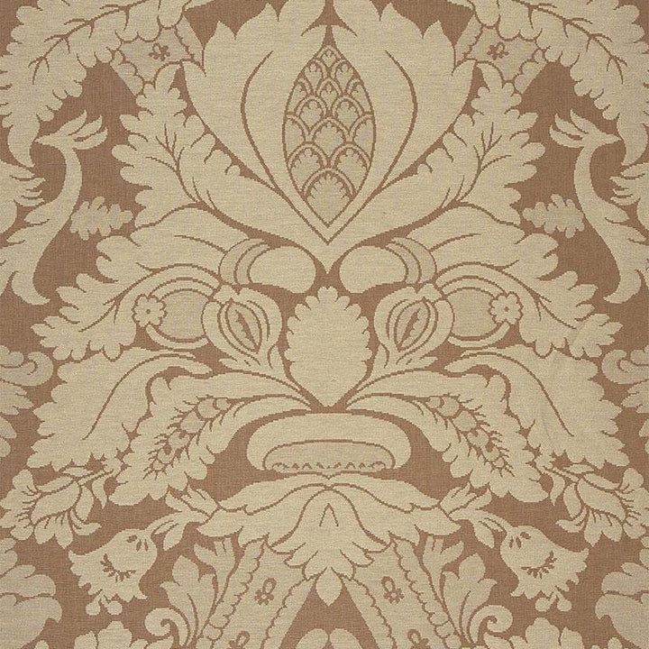 Fitzroy Linen Damask Camel 63592 by Schumacher Designer Fabric Palazzo 29.0" - Swanky Fabrics -