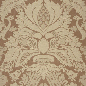 Fitzroy Linen Damask Camel 63592 by Schumacher Designer Fabric