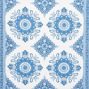 Montecito Medallion Indigo 176481 by Schumacher Designer Fabric