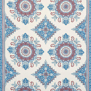 Montecito Medallion Red 176482 by Schumacher Designer Fabric