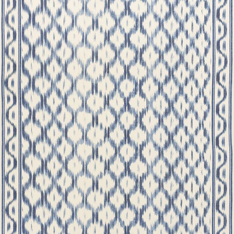 Santa Monica Ikat Indigo 176502 by Schumacher Designer Fabric Mark D. Sikes 52.75" - Swanky Fabrics -