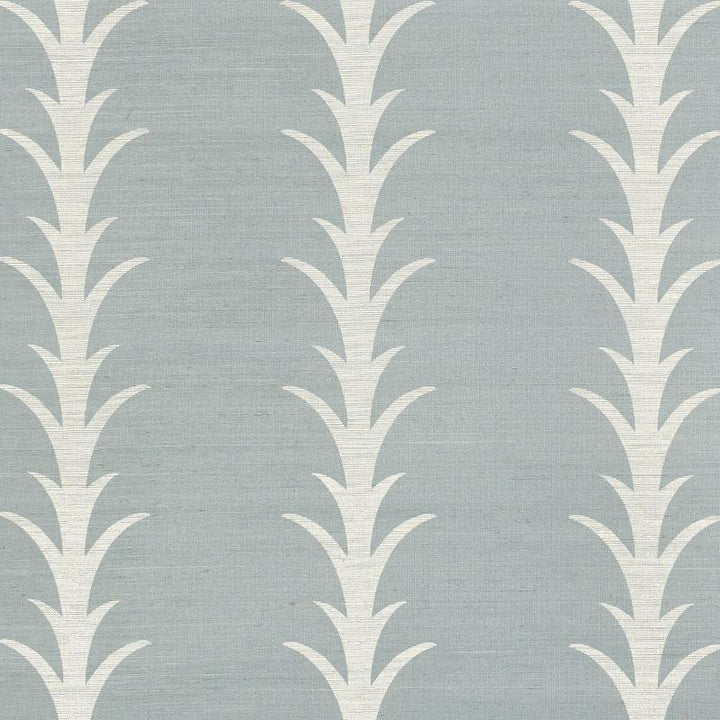 Acanthus Stripe Sisal Chambray 5006056 by Schumacher Designer Wallpaper Shangri-La 11.38" - Swanky Fabrics -