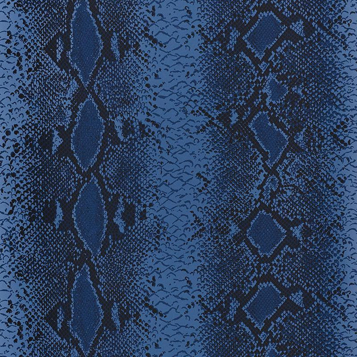 Snake Charmer Cobalt 5008182 by Schumacher Designer Wallpaper Animal Prints & Wovens 27.0" - Swanky Fabrics -