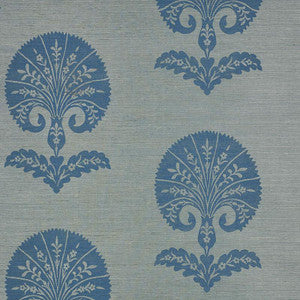 Ottoman Flower Sisal Mineral 5008211 by Schumacher Designer Wallpaper