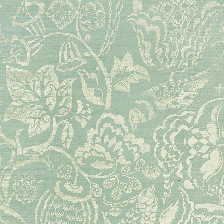 Uccello Sisal Sky 5008262 by Schumacher Designer Wallpaper Shangri-La 34.0" - Swanky Fabrics -