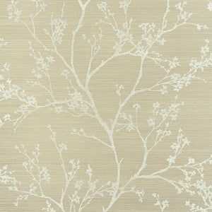 Twiggy Sisal Fog 5008291 by Schumacher Designer Wallpaper