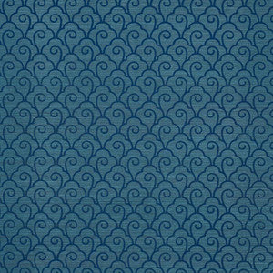Scallop Filigree Sisal Lapis On Peacock 5008300 by Schumacher Designer Wallpaper