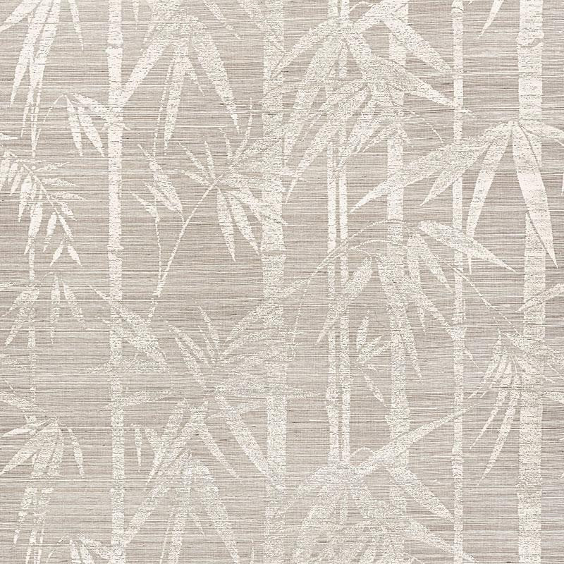 Les Bambous Sisal Fog 5008311 by Schumacher Designer Wallpaper Shangri-La 33.5" - Swanky Fabrics -