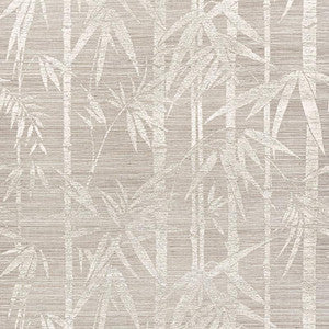 Les Bambous Sisal Fog 5008311 by Schumacher Designer Wallpaper