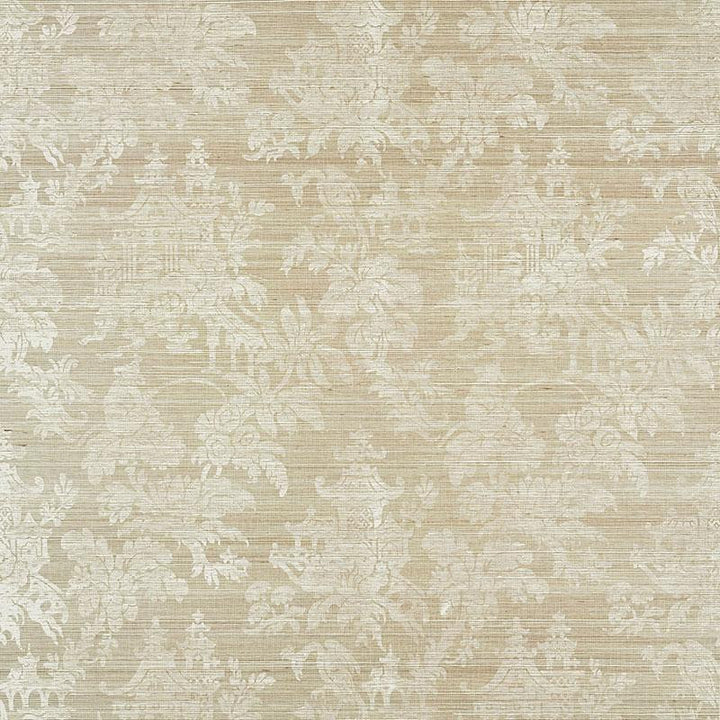 Brighton Sisal Fog 5008321 by Schumacher Designer Wallpaper Shangri-La 16.62" - Swanky Fabrics -