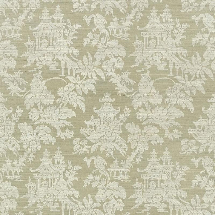 Brighton Sisal Sage 5008322 by Schumacher Designer Wallpaper Shangri-La 16.62" - Swanky Fabrics -