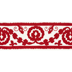 Ashbury Tape Red 70593 by Schumacher Designer Trim