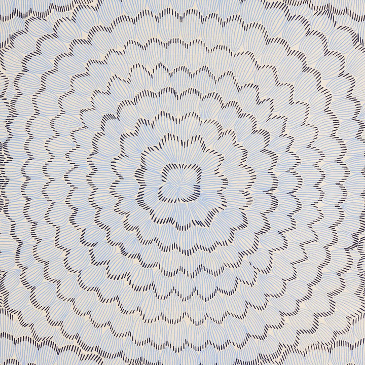 Feather Bloom Sisal Two Blues 5006071 by Schumacher Designer Wallpaper Celerie Kemble 34.0" - Swanky Fabrics -