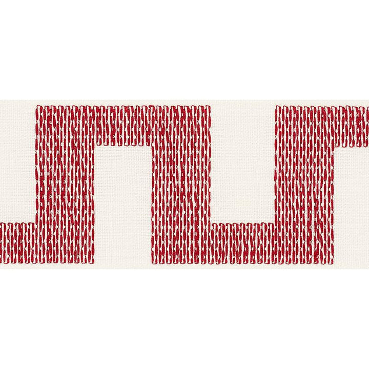 Matrix Tape Red 70615 by Schumacher Designer Trim Happy Together 3.75" - Swanky Fabrics -