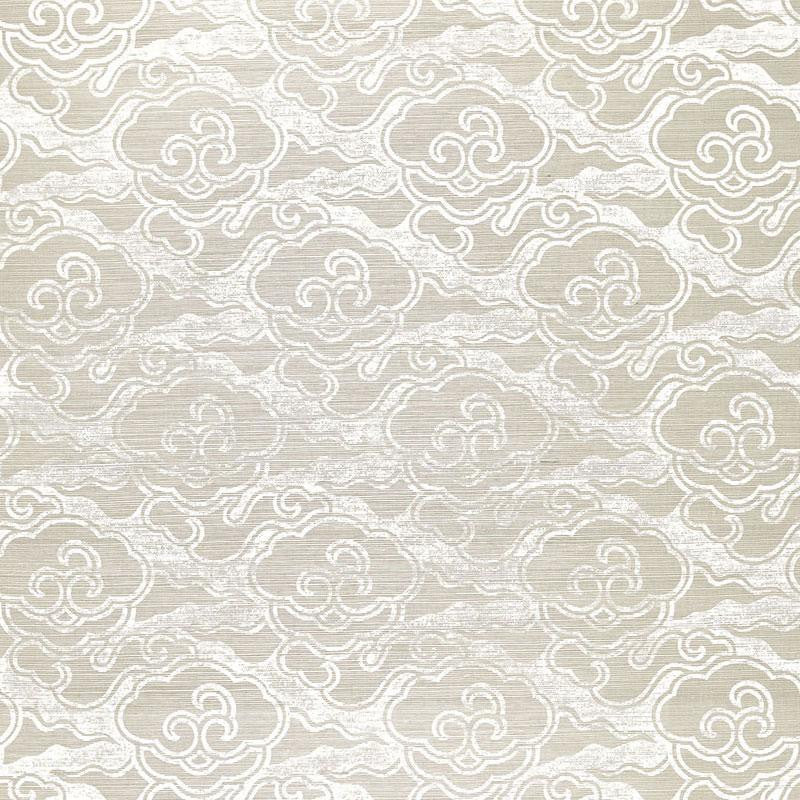 Cirrus Clouds Sisal Fog & Chalk 5006062 by Schumacher Designer Wallpaper Celerie Kemble 11.25" - Swanky Fabrics -