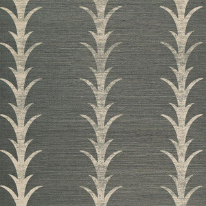 Acanthus Stripe Sisal Shadow 5006050 by Schumacher Designer Wallpaper