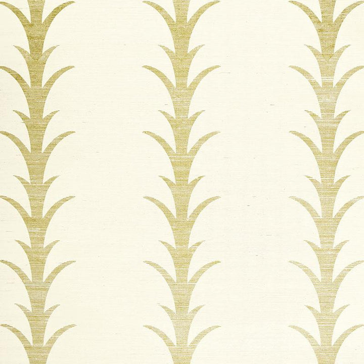 Acanthus Stripe Sisal Filigree 5006051 by Schumacher Designer Wallpaper Celerie Kemble 11.38" - Swanky Fabrics -