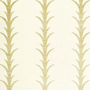 Acanthus Stripe Sisal Filigree 5006051 by Schumacher Designer Wallpaper