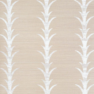 Acanthus Stripe Sisal Fog & Chalk 5006052 by Schumacher Designer Wallpaper
