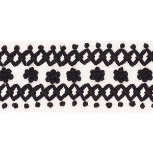 Sunnyvale Tape Black 70639 by Schumacher Designer Trim