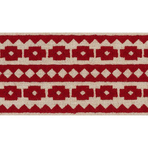Talitha Tape Red On Natural 70646 by Schumacher Designer Trim