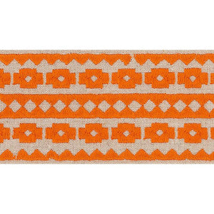 Talitha Tape Orange On Natural 70647 by Schumacher Designer Trim