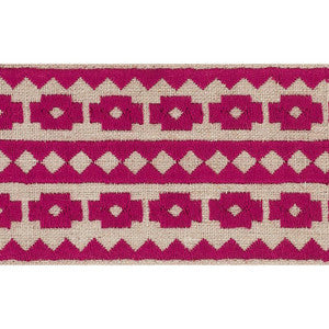 Talitha Tape Fuchsia On Natural 70648 by Schumacher Designer Trim