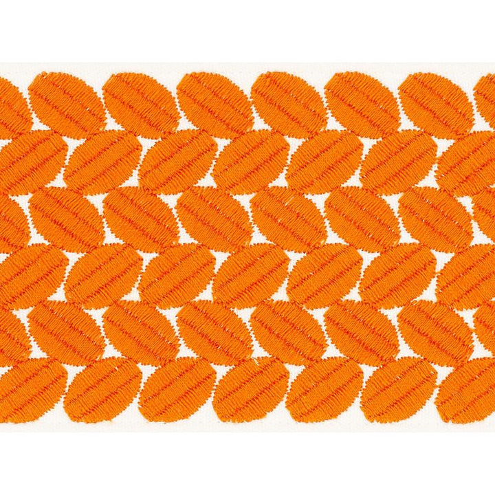Berkeley Tape Wide Orange 70651 by Schumacher Designer Trim Happy Together Ii 1.0" - Swanky Fabrics -
