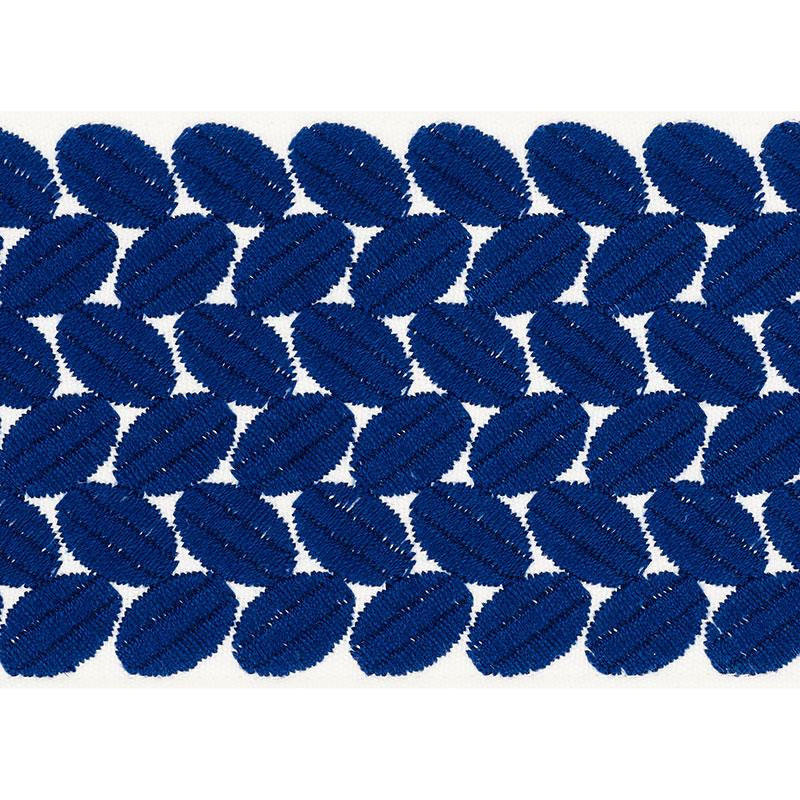 Berkeley Tape Wide Blue 70654 by Schumacher Designer Trim Happy Together Ii 1.0" - Swanky Fabrics -