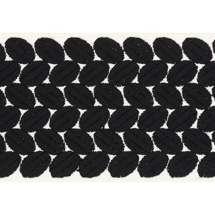 Berkeley Tape Wide Black 70656 by Schumacher Designer Trim Happy Together Ii 1.0" - Swanky Fabrics -