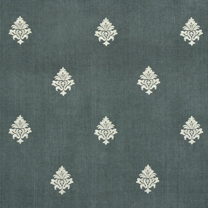 Lorenzo Embroidery Midnight 64721 by Schumacher Designer Fabric Chroma 5.12" - Swanky Fabrics -